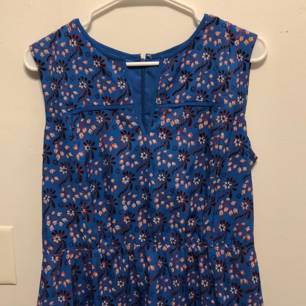 JCrew Factory blue patterned dress